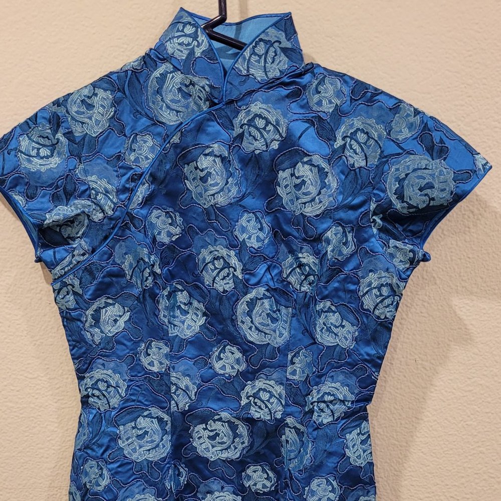 Vintage Late 1940's\1950s custom CheongSam (Chinese gown w/ Mandarin collar)